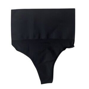 Skims L/XL Seamless Sculpt Mid Rise Thong Onyx Black Core Control NWOT MSRP $34